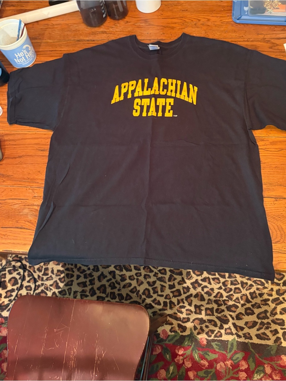 App State Black T Shirt with Yellow Logo